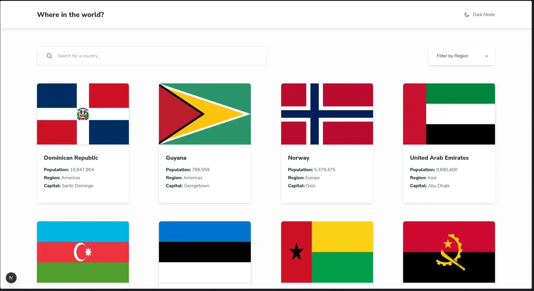 A website that provide comprehensive information about different countries.